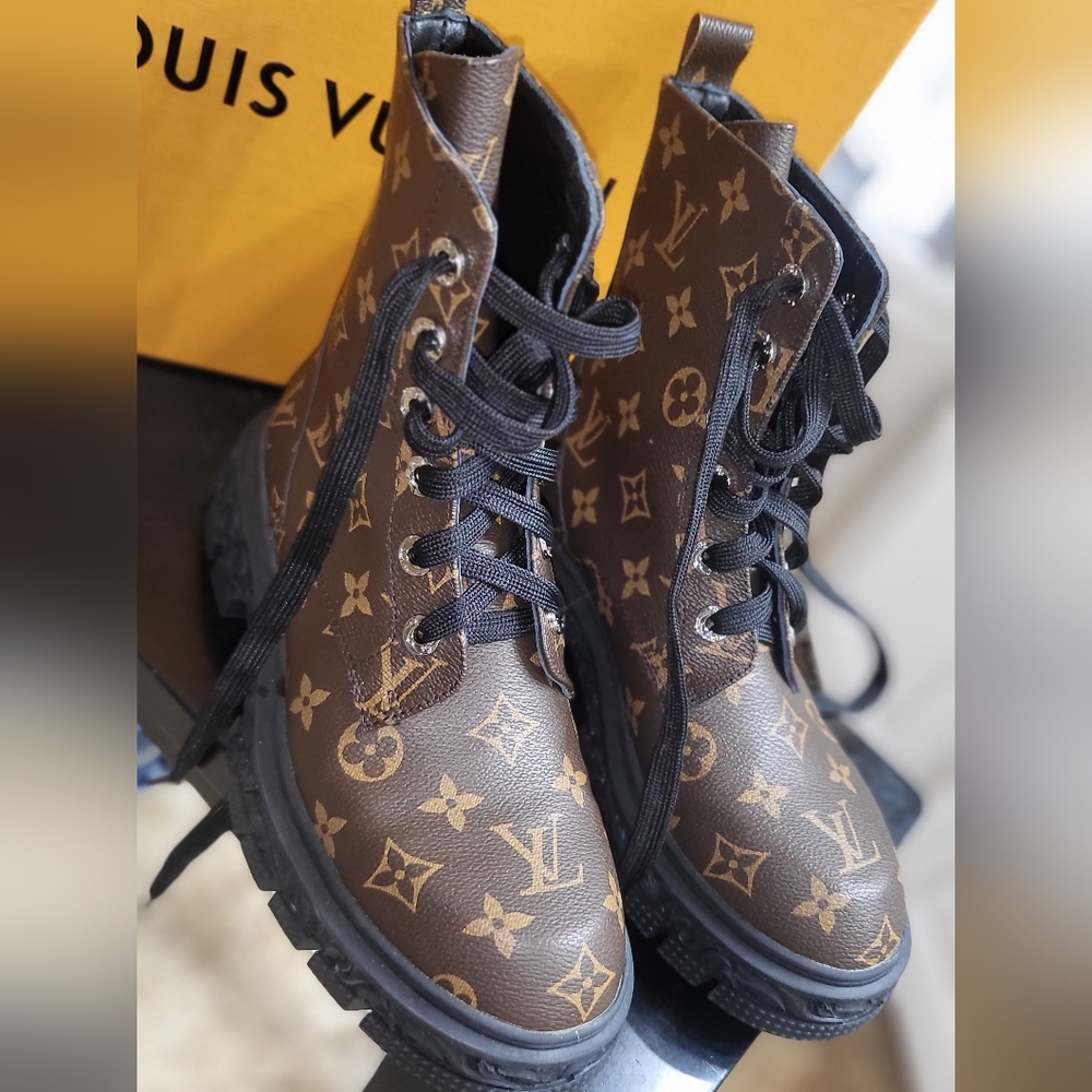 LV Monogram Boots, Box and Shopping Bag!